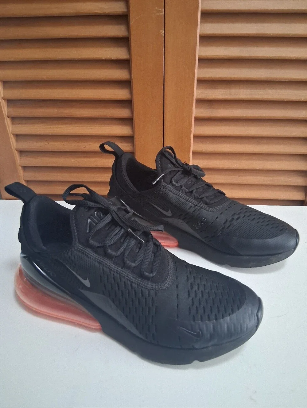 Nike Air Max 270 Black Hot Punch Men's Sneaker * Size: 8